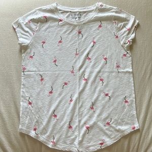 LOFT Vintage Soft Crew Flamingo Tee